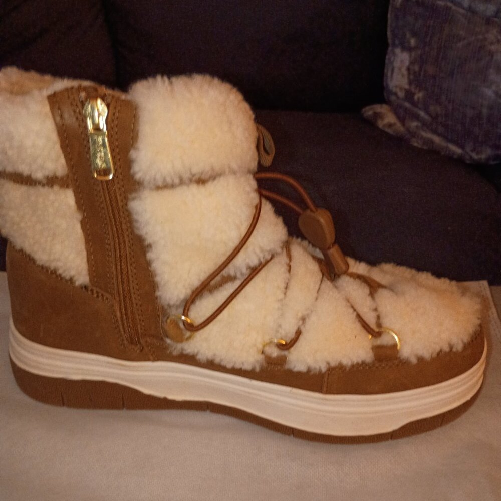 PAJAR  JANIE  WATERPROOF CARMEL/CREAM FAUX FUR SNOW BOOT SZ 10  NWT NWOB - Picture 5 of 11